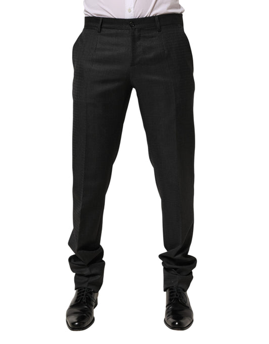 A pair of black wool formal dress pants from the brand Dolce & Gabbana