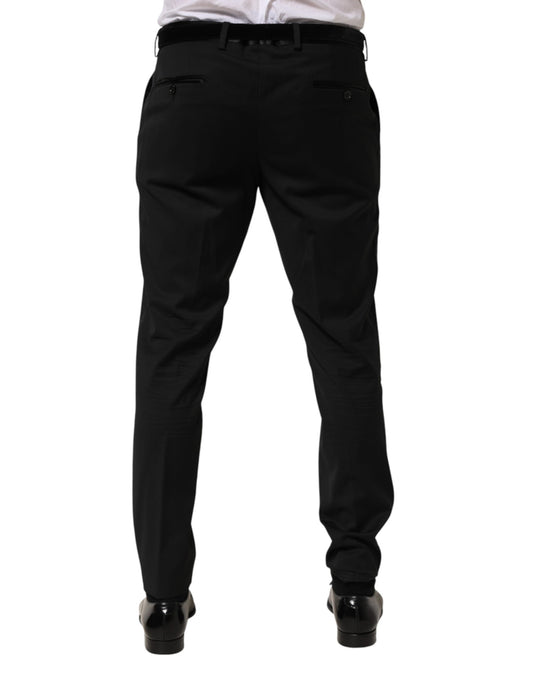 A pair of black wool formal dress pants for men by Dolce & Gabbana