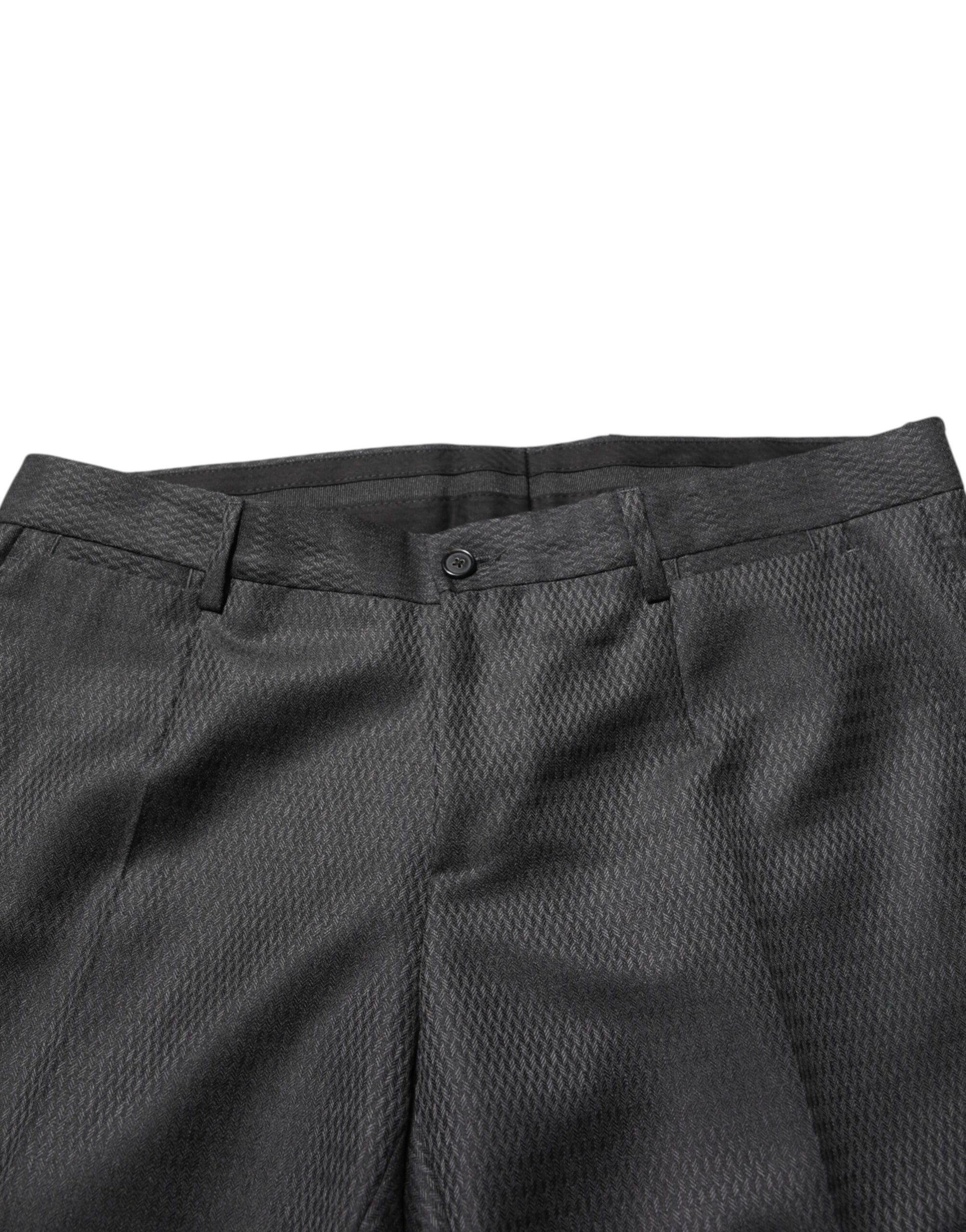 A pair of black wool formal dress men's trousers