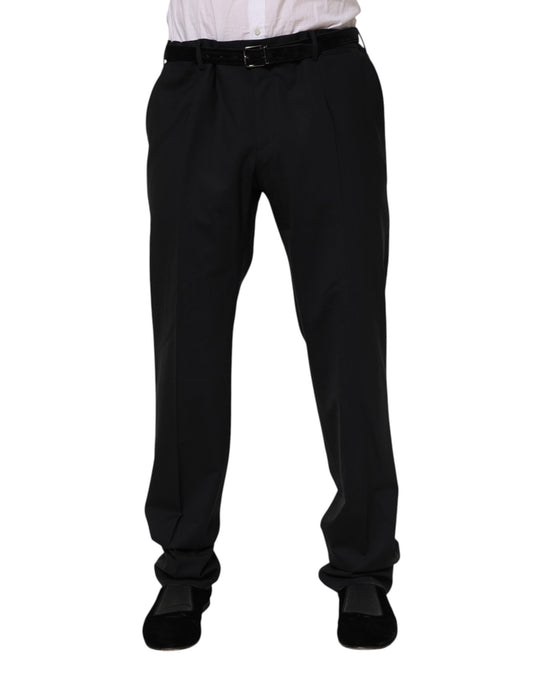 A pair of black wool formal dress pants by Dolce & Gabbana