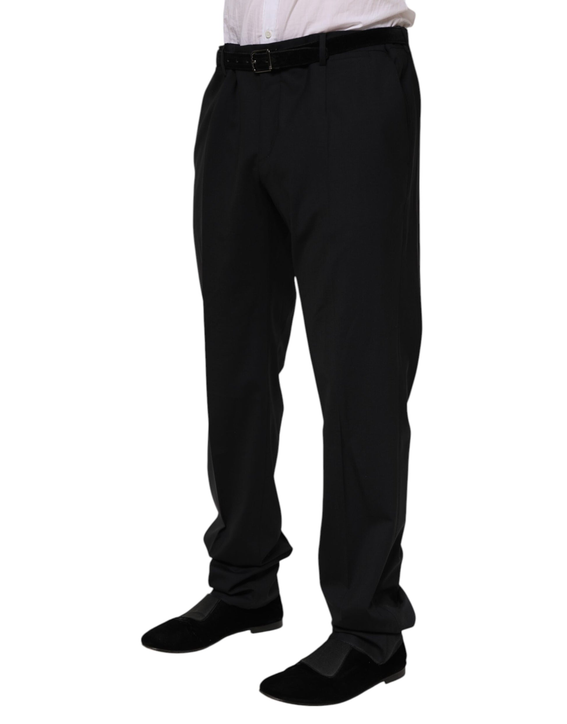 A pair of black wool formal dress pants from Dolce & Gabbana