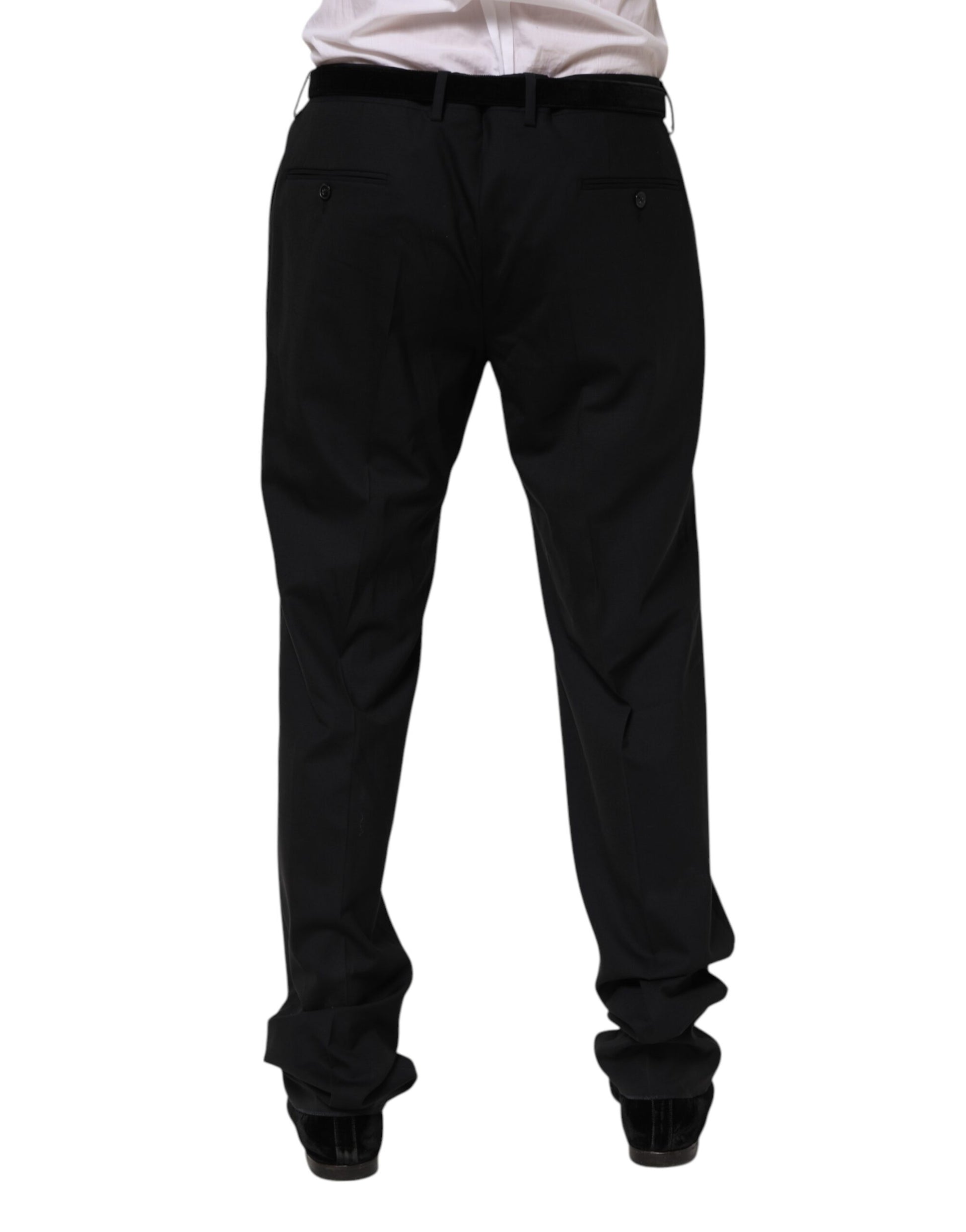 A pair of black wool formal dress pants by Dolce & Gabbana
