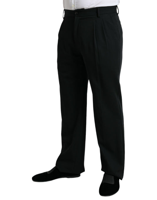 Black dress pants with a crease down the front