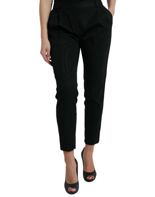 Black pants with a high waist and wide leg