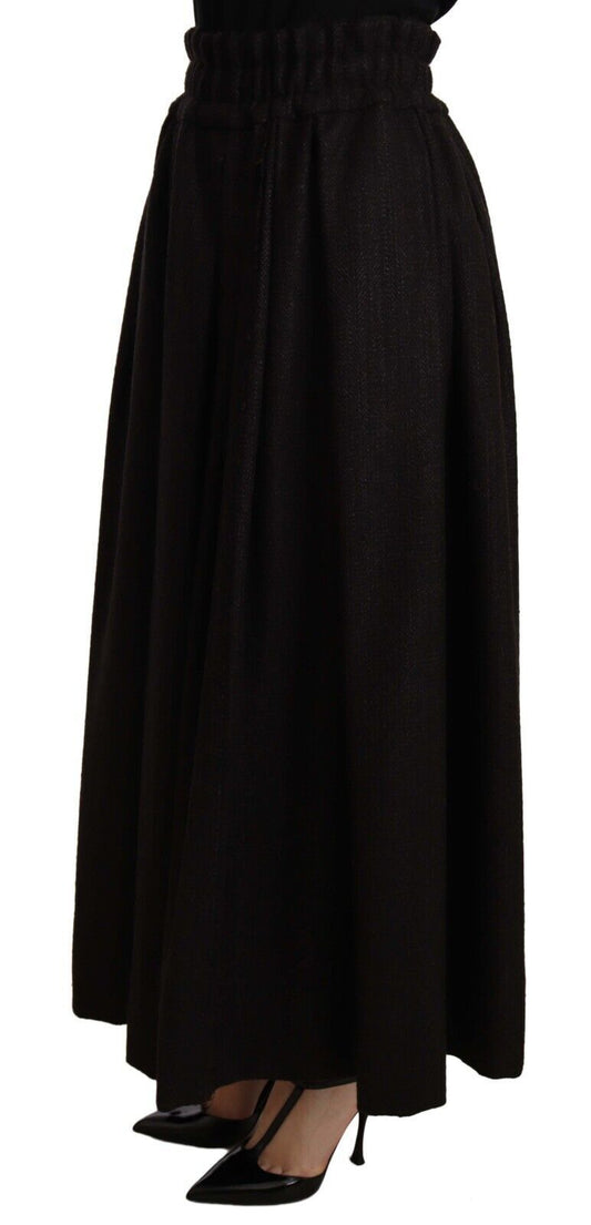 Long black skirt worn by a person