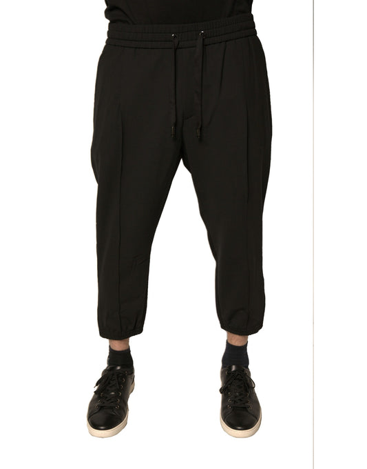 Black pants with elastic cuffs