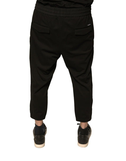 Pair of black sweatpants with pockets on sides
