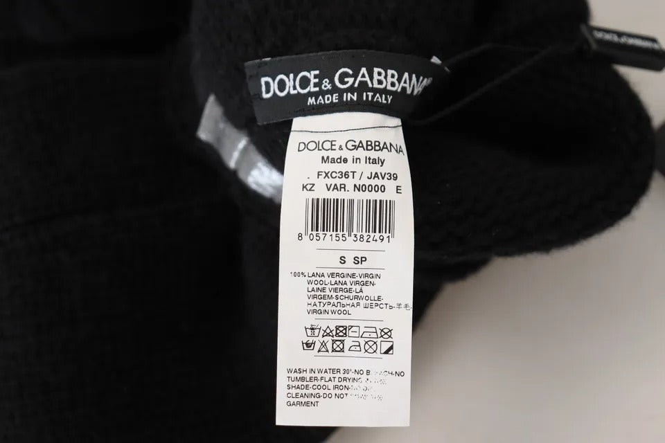 Black towel with white label