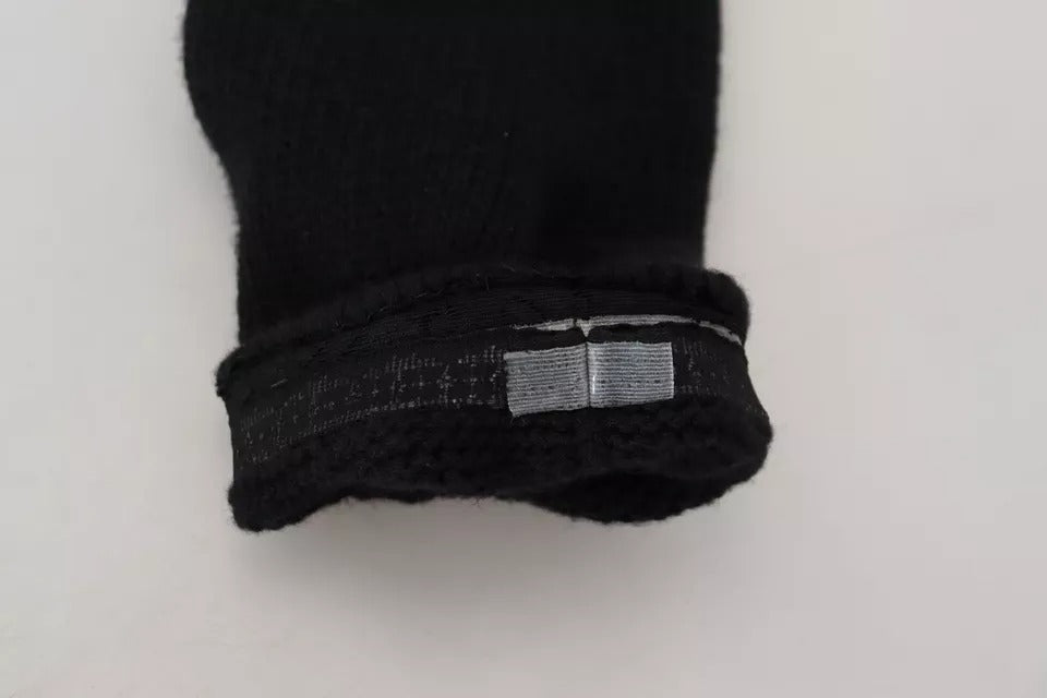 Black sock with white logo on heel