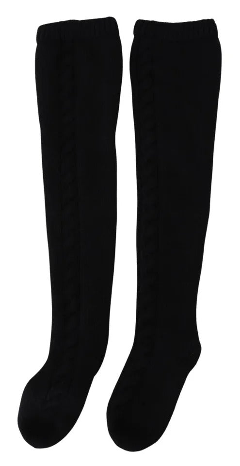 Pair of black knee high boots