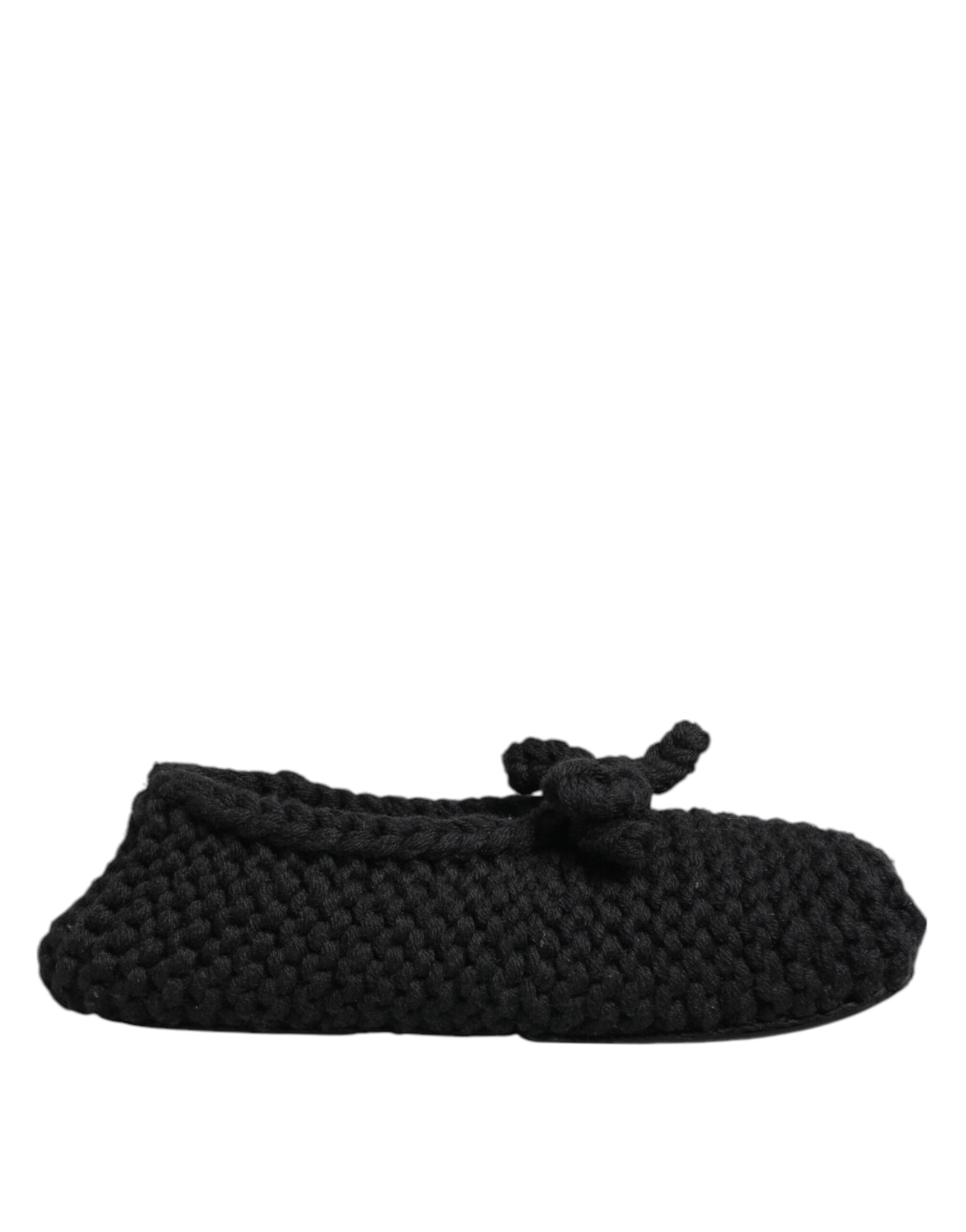 Black knitted baby bootie