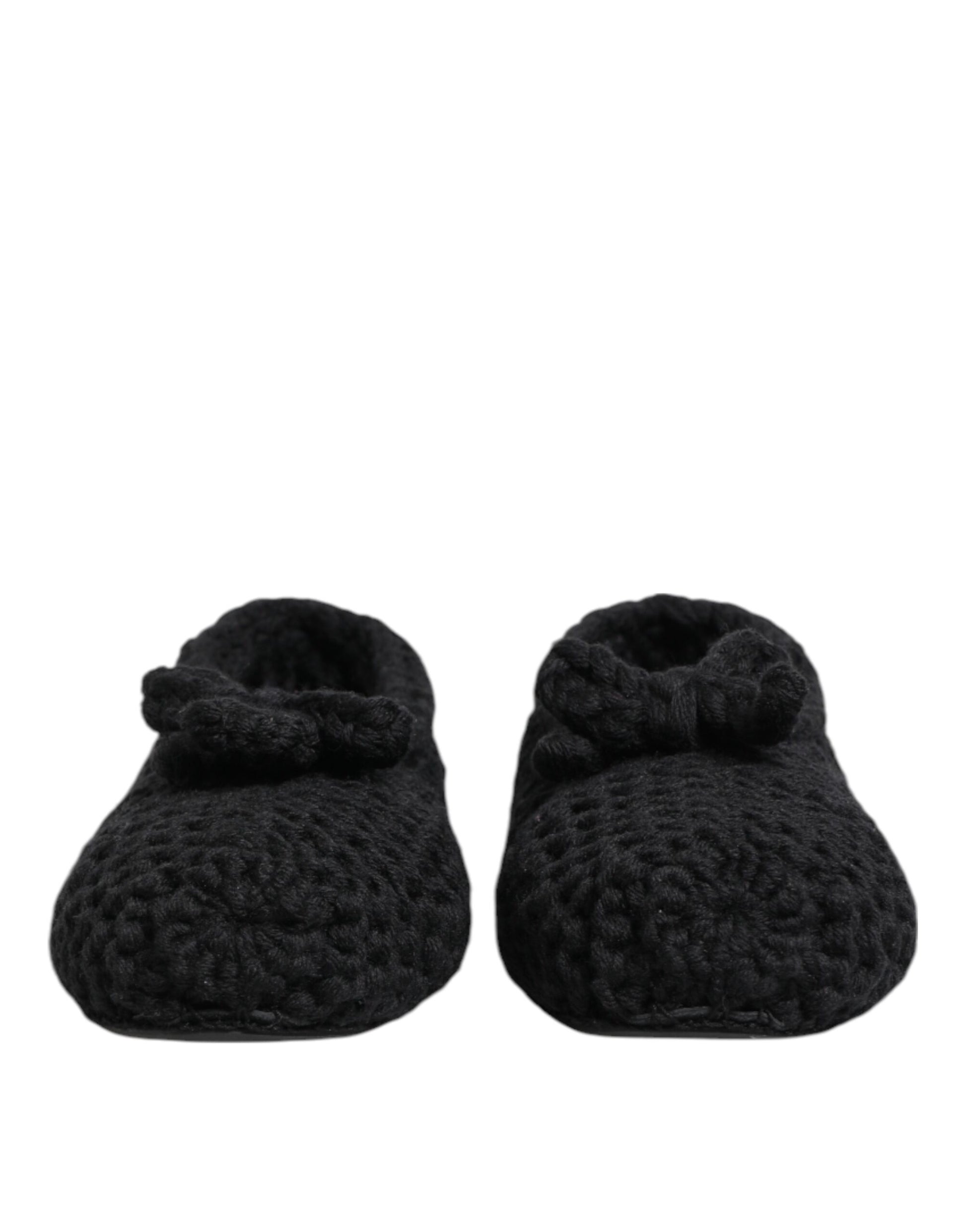 Pair of black baby booties