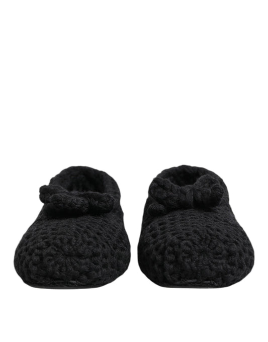 Pair of black baby booties