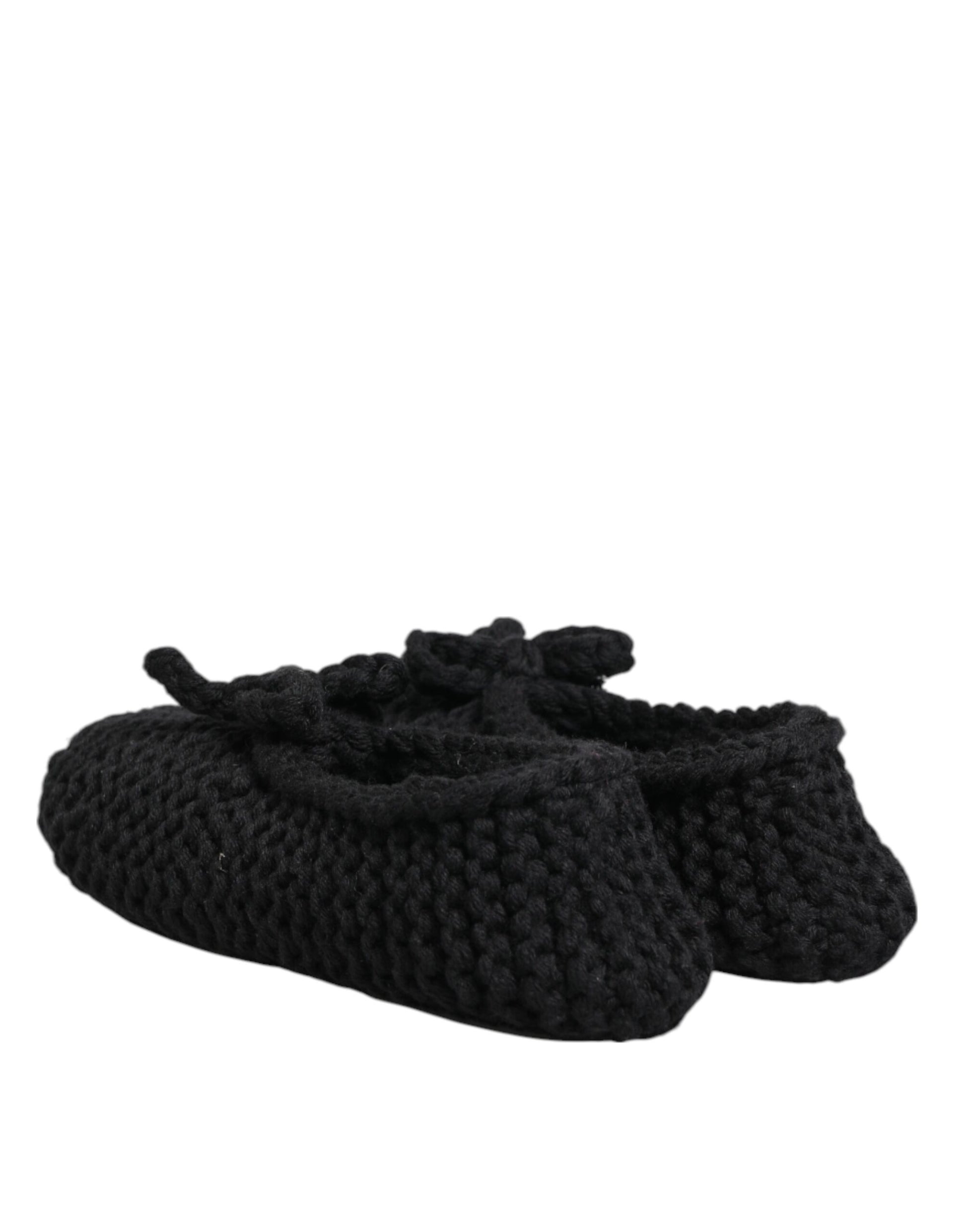 Black crochet baby booties