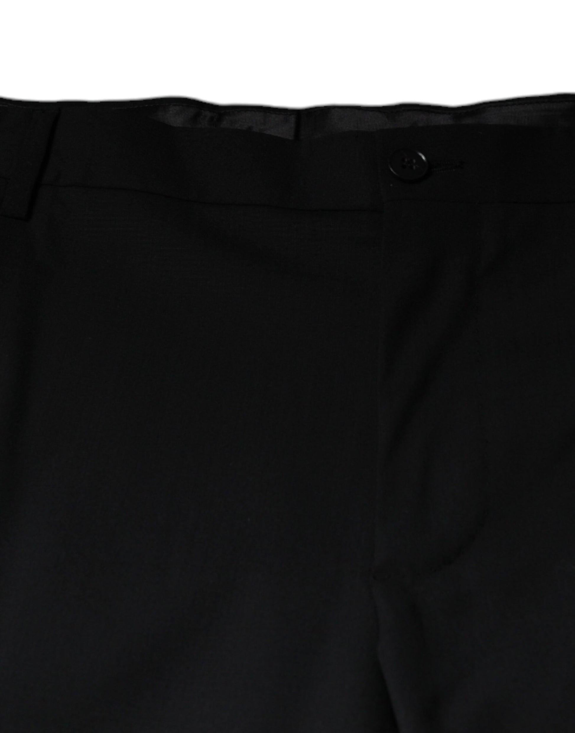 A pair of black wool men's formal dress pants from the brand Dolce & Gabbana