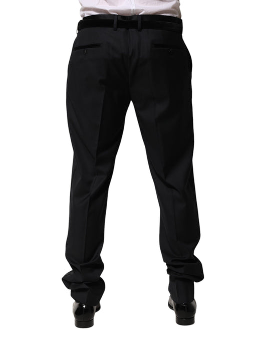 A pair of black wool men's formal dress trousers