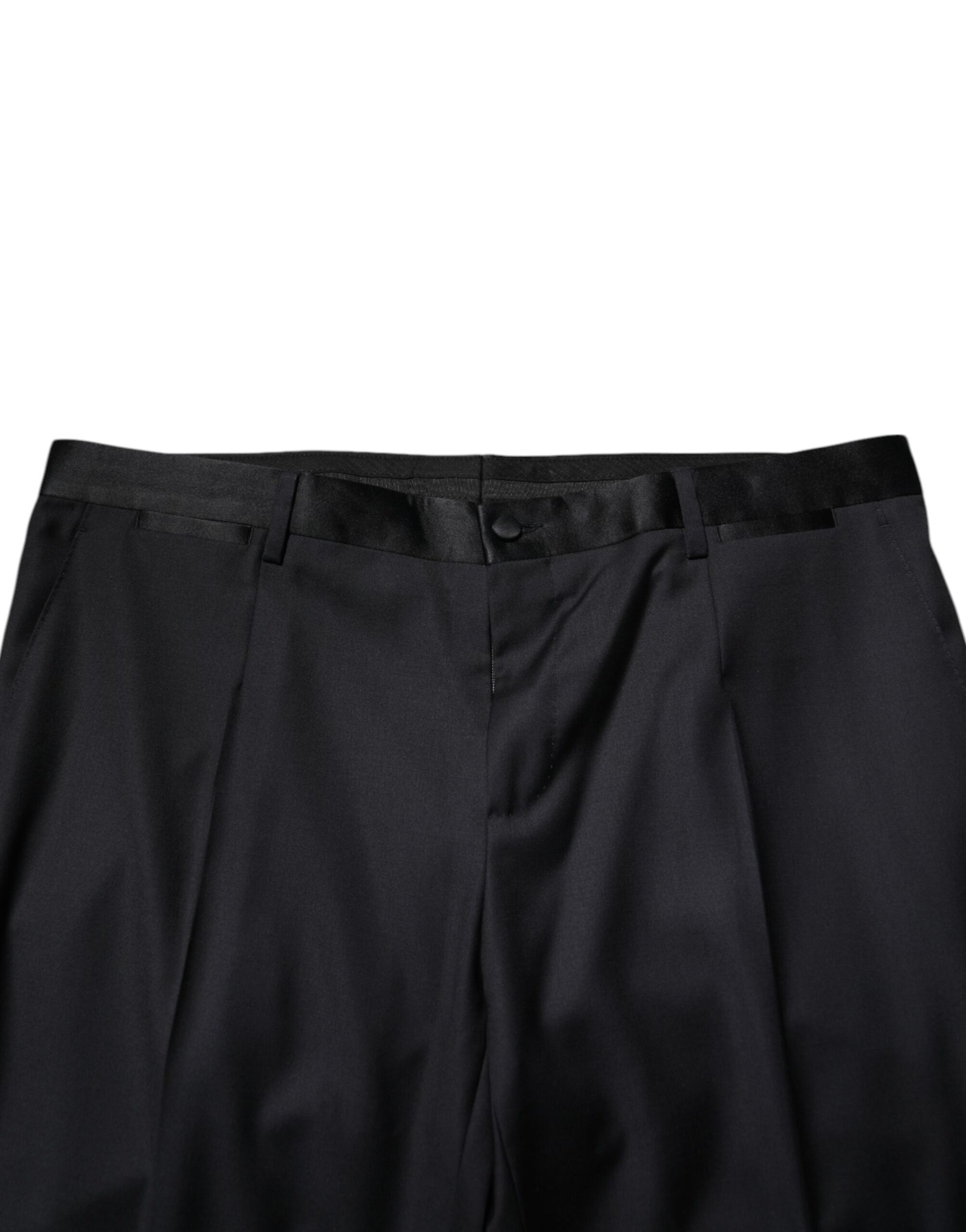 A pair of black wool men's formal dress trousers
