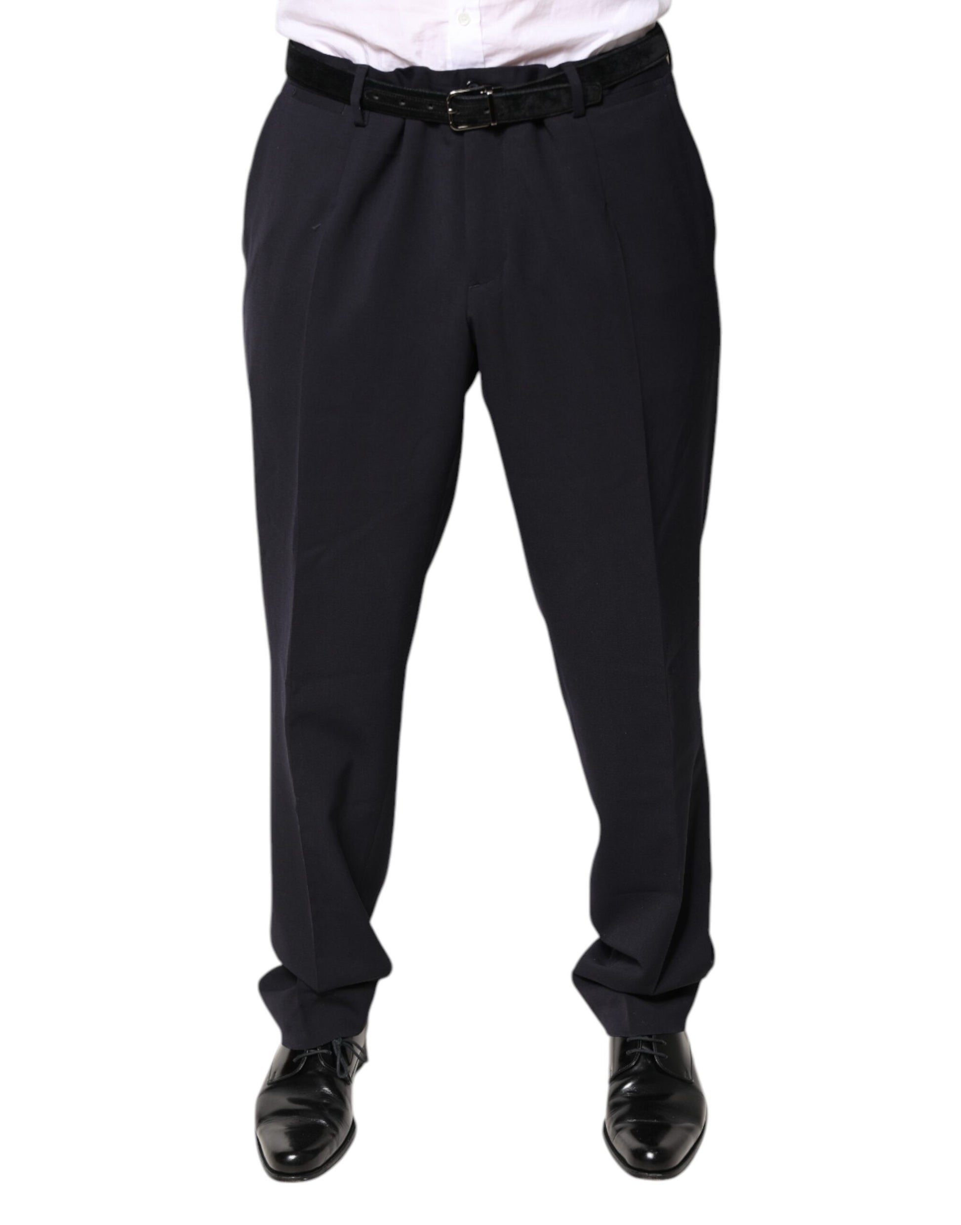 A pair of black wool mid waist dress pants by Dolce & Gabbana