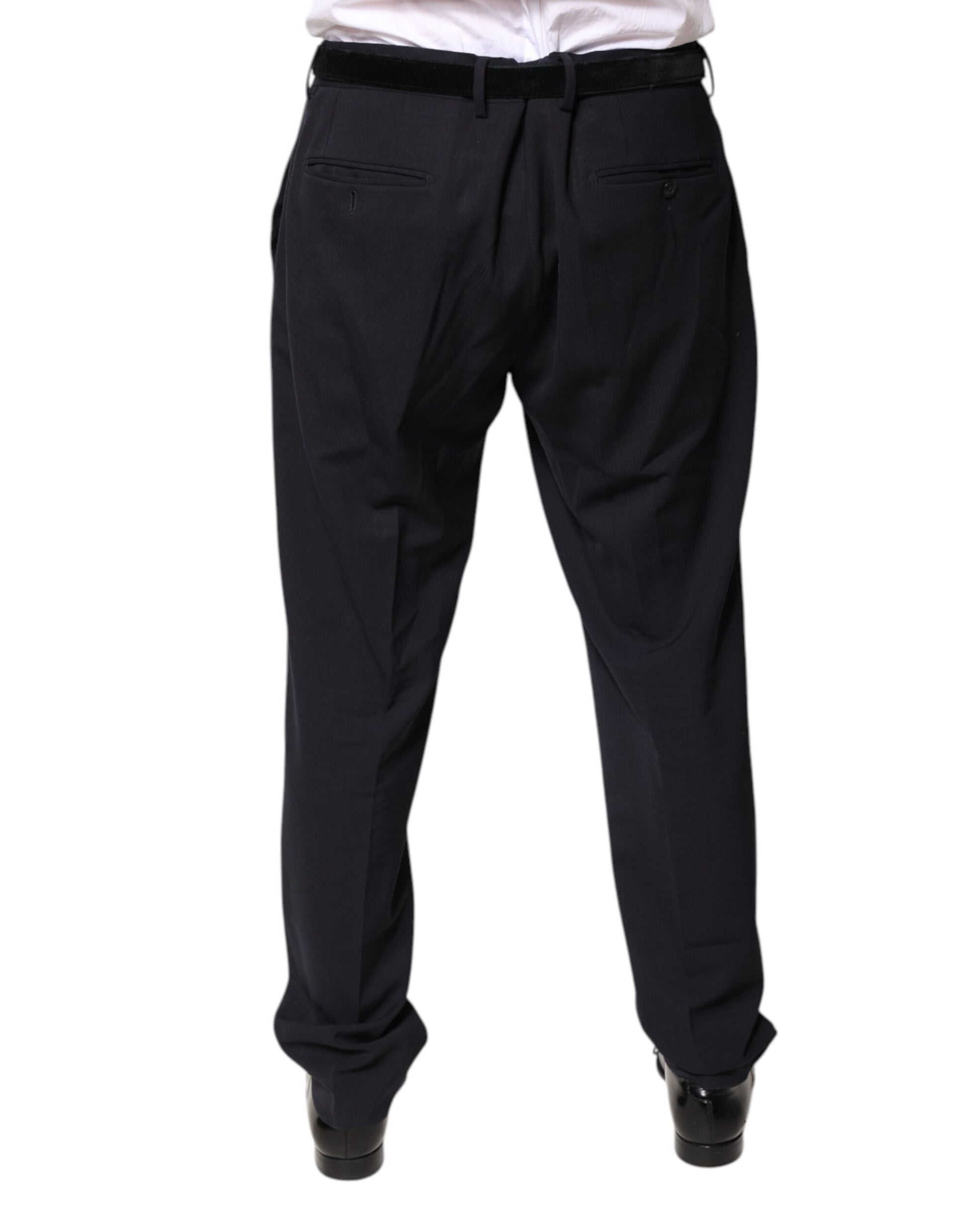 A pair of black wool mid waist dress pants by Dolce & Gabbana