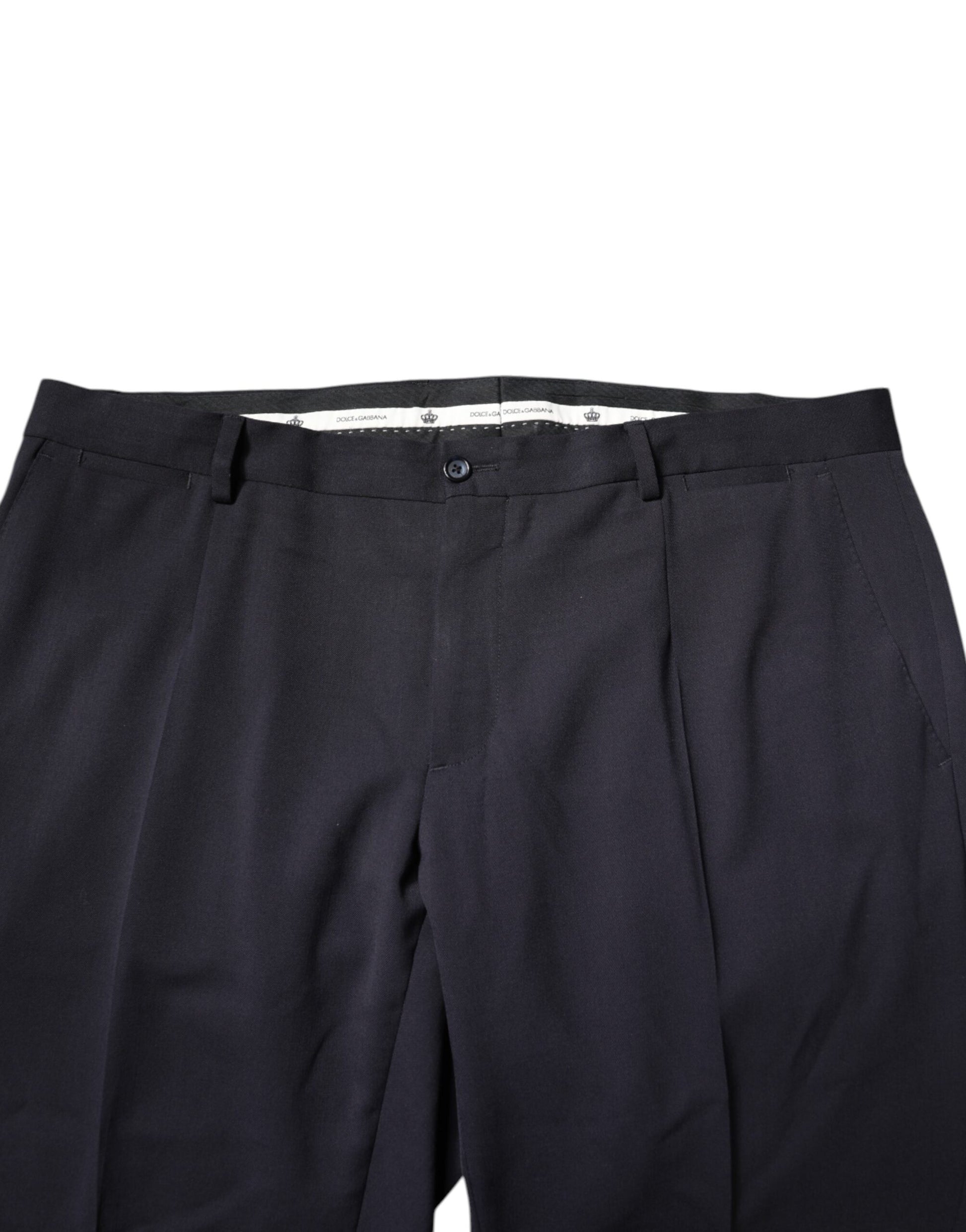 A pair of black wool mid waist dress pants by Dolce & Gabbana