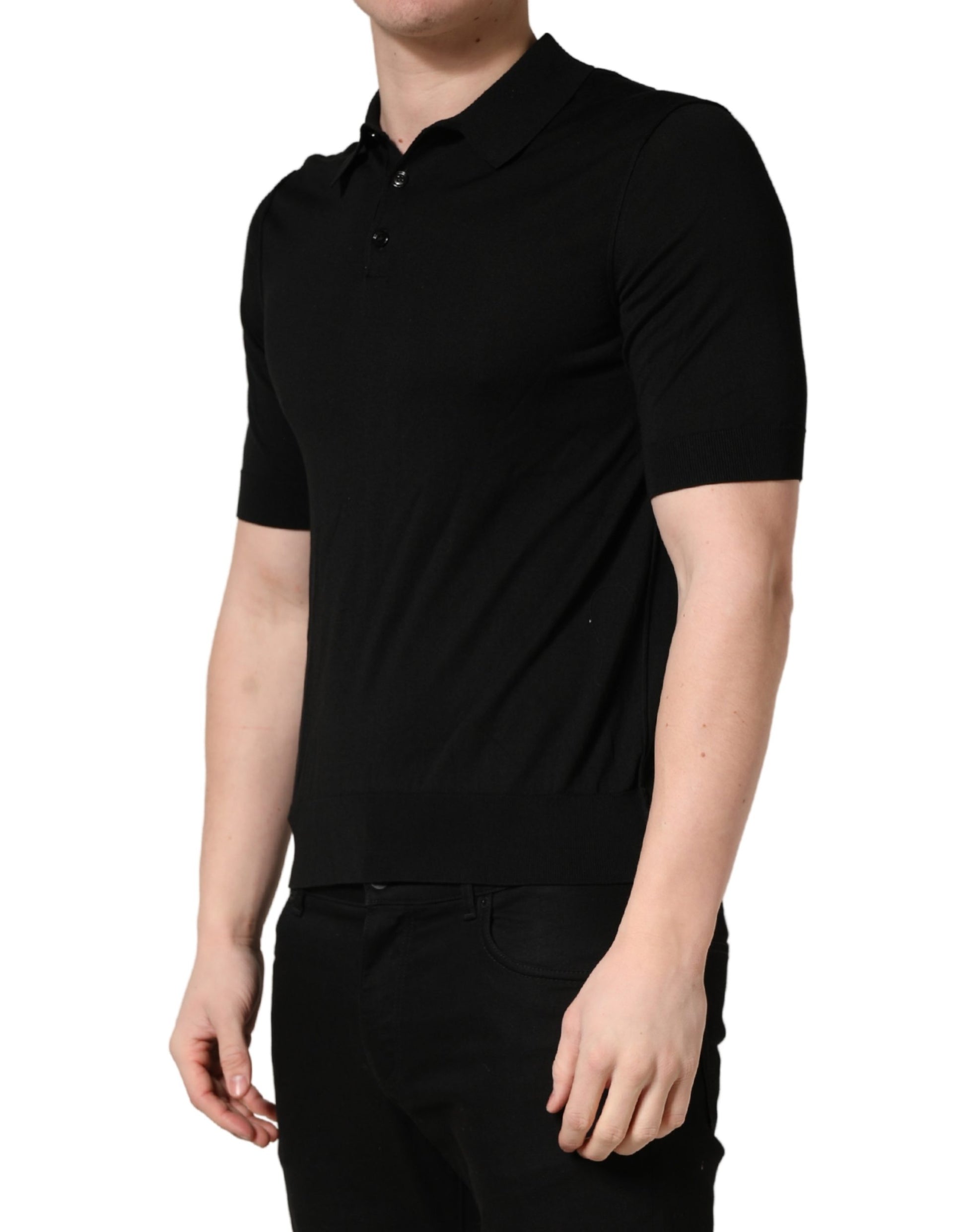 Black polo shirt on mannequin