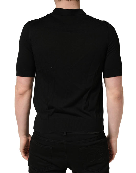 Black short sleeve shirt on a mannequin