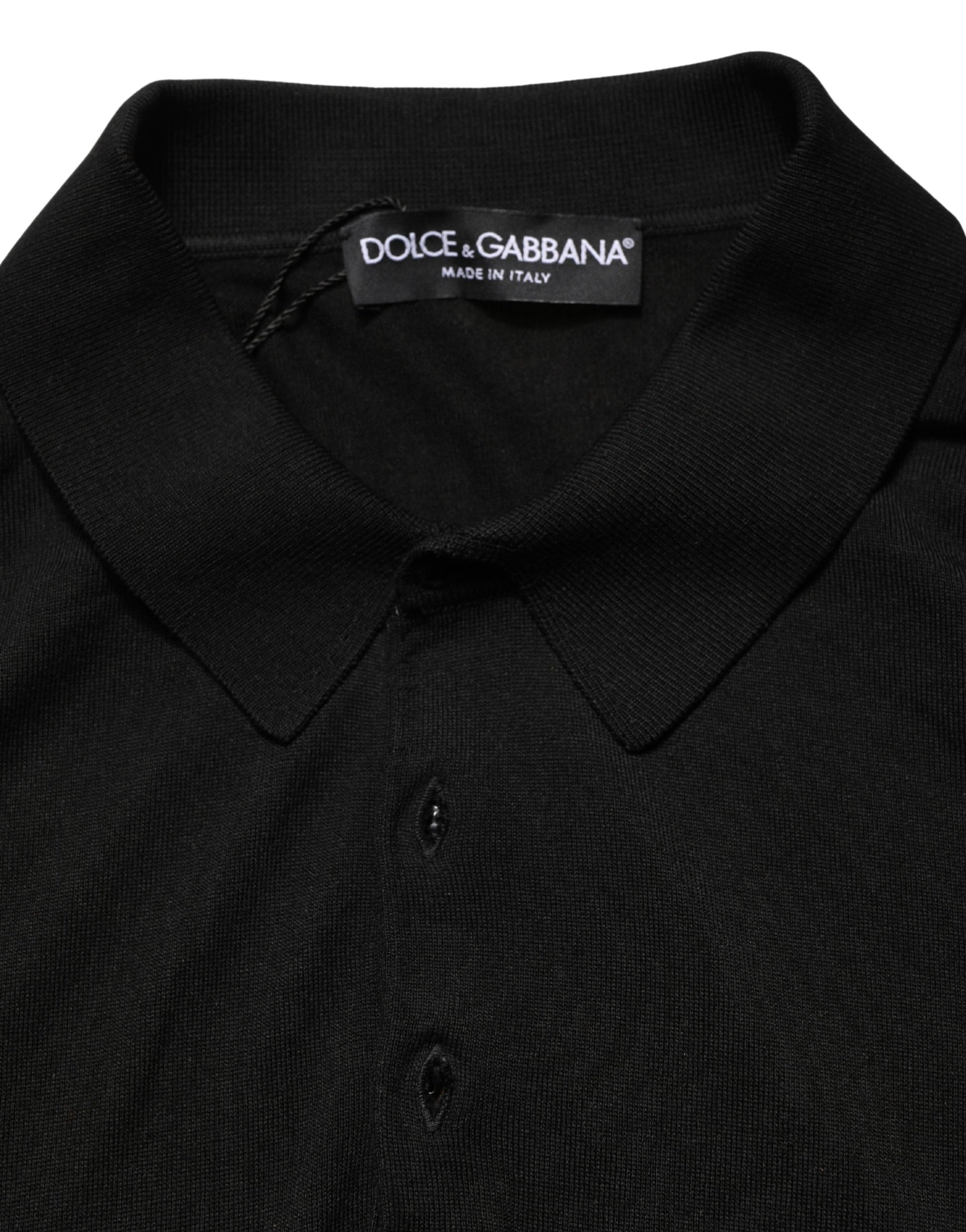 Black polo shirt on hanger