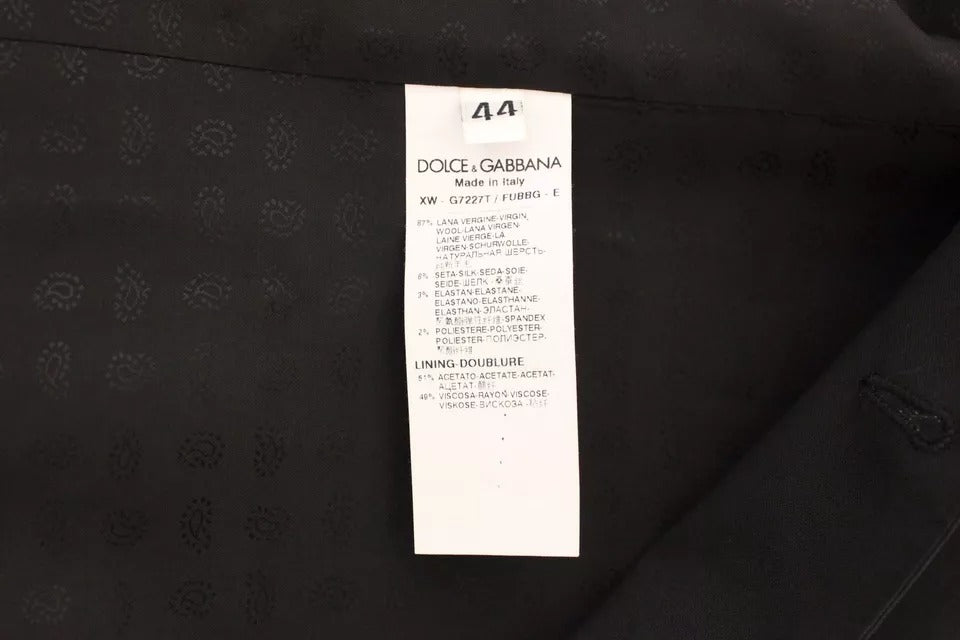 A black wool silk dress gilet jacket vest