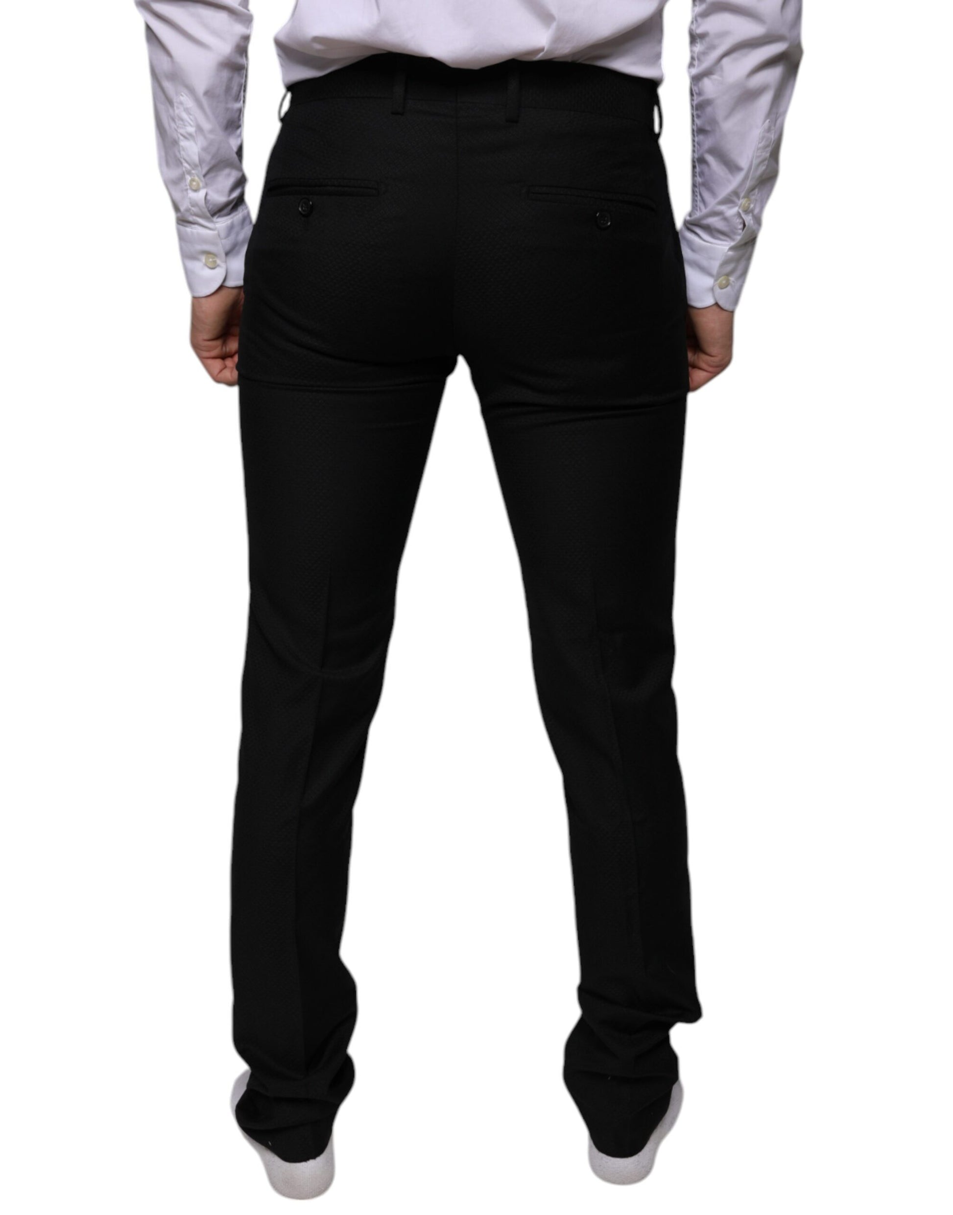 A pair of black wool skinny dress pants by Dolce & Gabbana