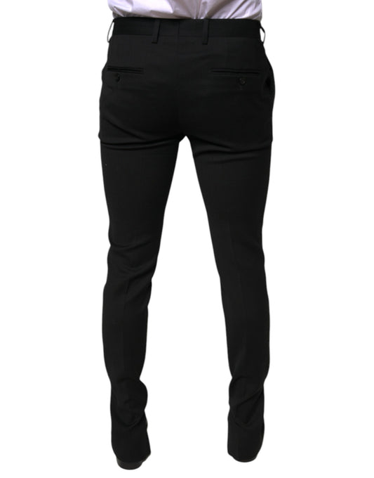 A pair of black wool skinny formal dress pants from Dolce & Gabbana