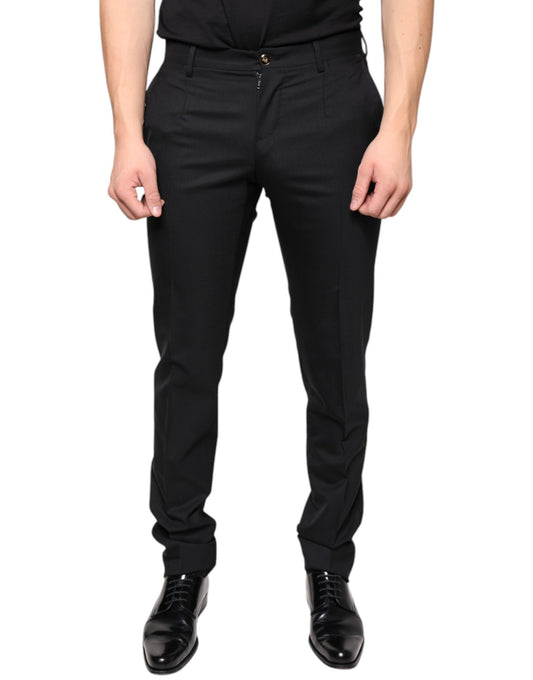 A pair of black wool skinny dress pants by Dolce & Gabbana