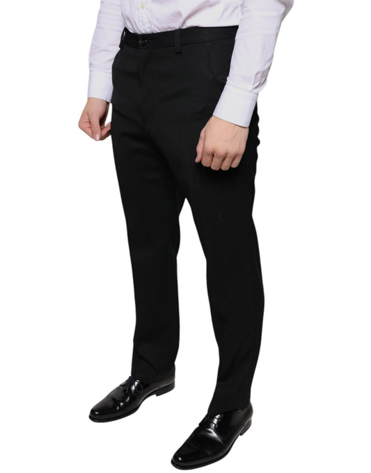 A pair of black wool skinny dress pants by Dolce & Gabbana