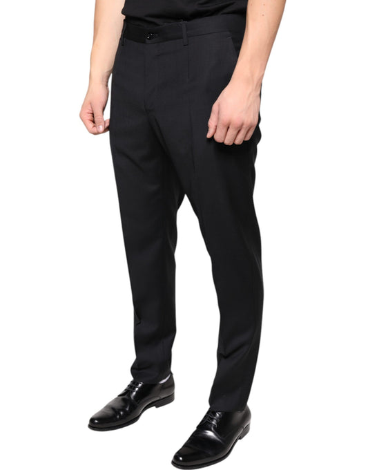 A pair of black wool skinny dress pants by Dolce & Gabbana