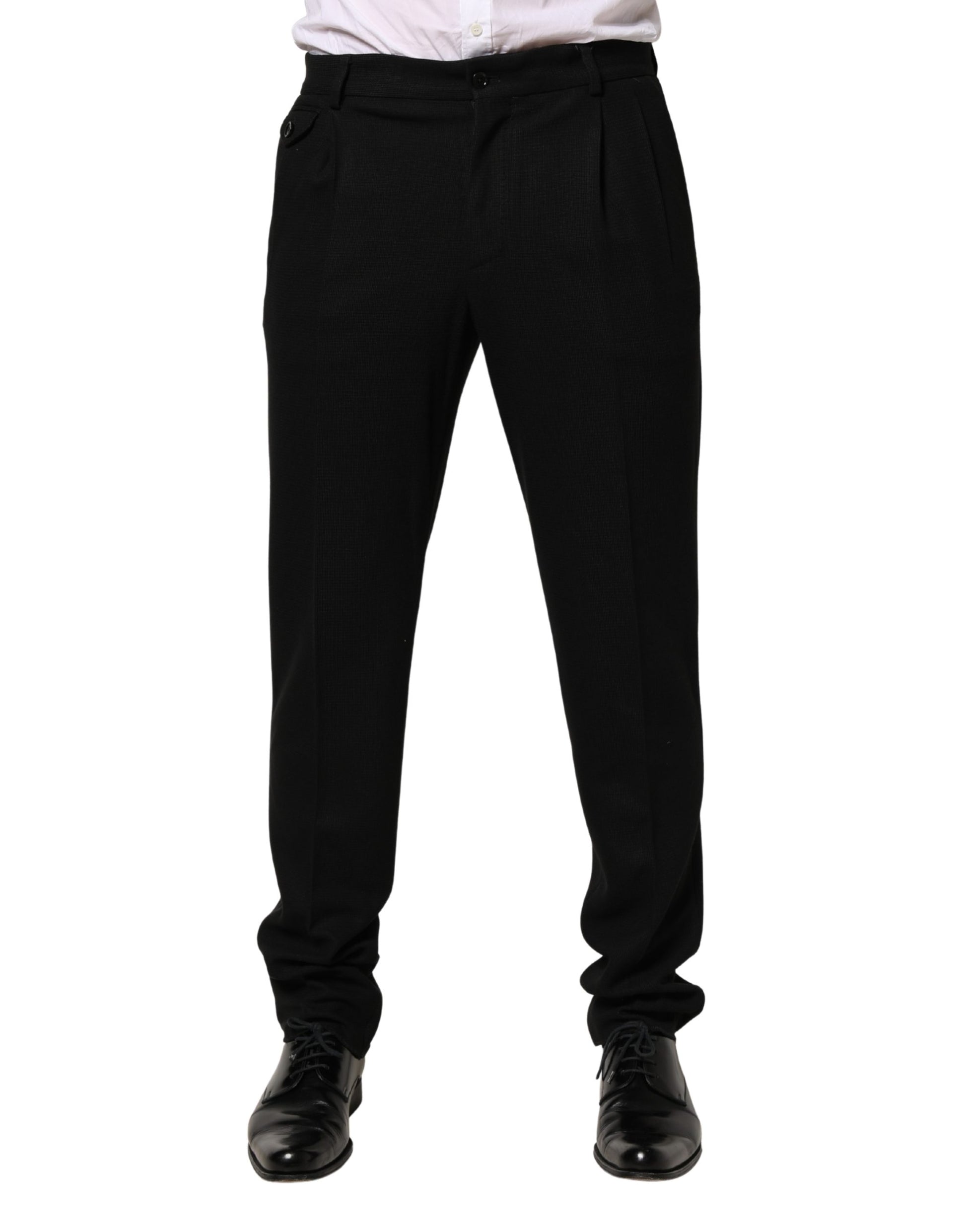 A pair of black wool skinny dress trousers from the brand Dolce & Gabbana