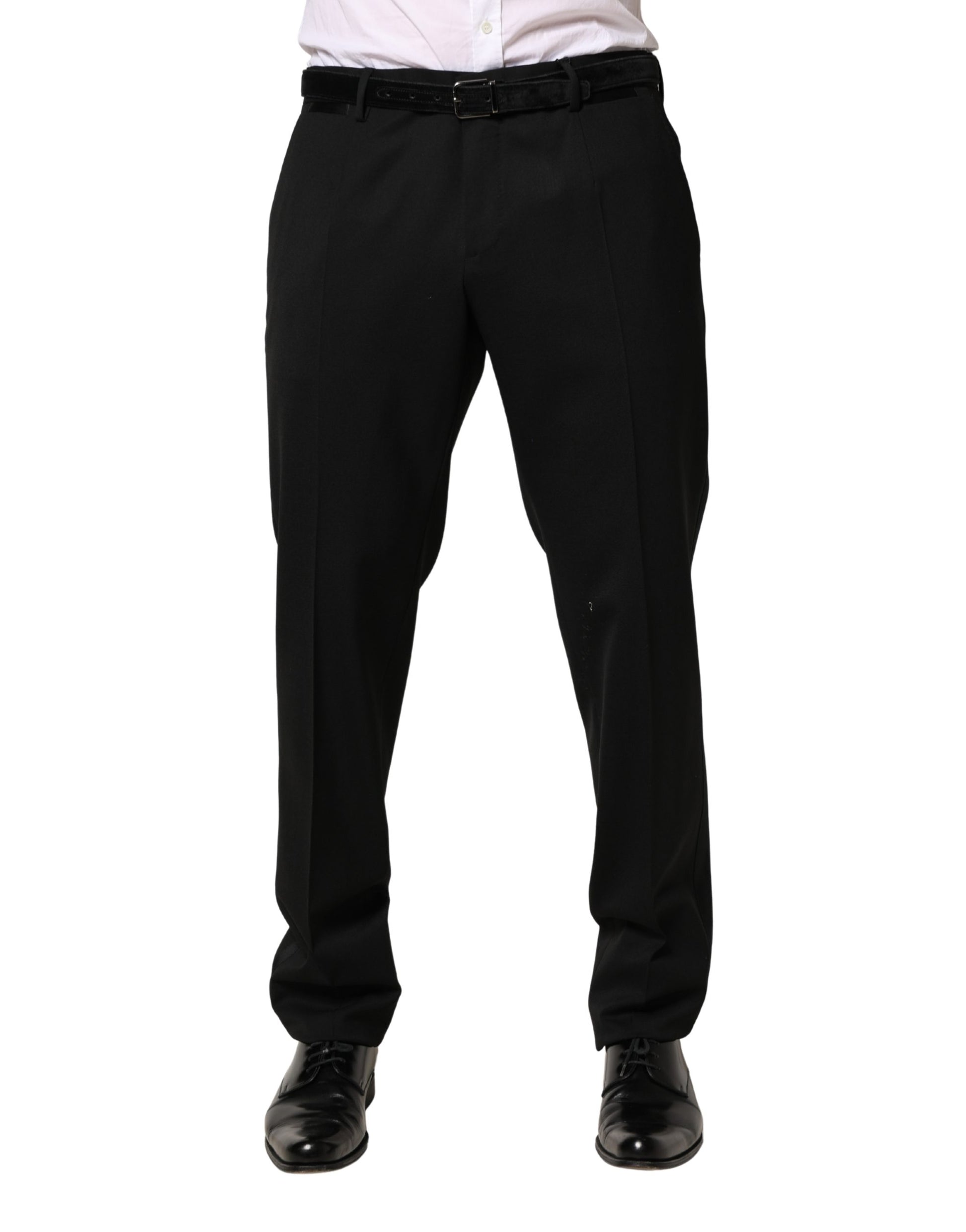 A pair of black wool skinny dress trousers by Dolce & Gabbana