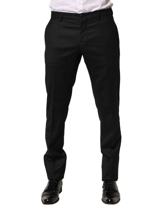 A pair of black wool skinny dress trousers from the brand Dolce & Gabbana