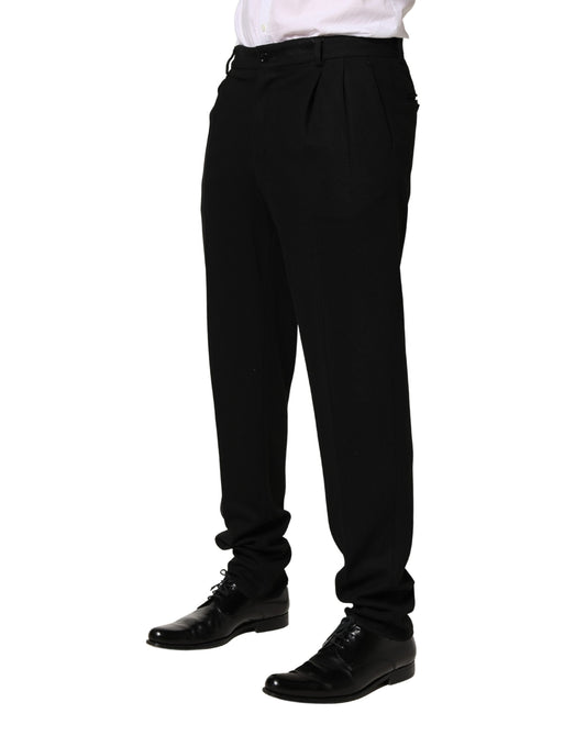 A pair of black wool skinny men's dress trousers