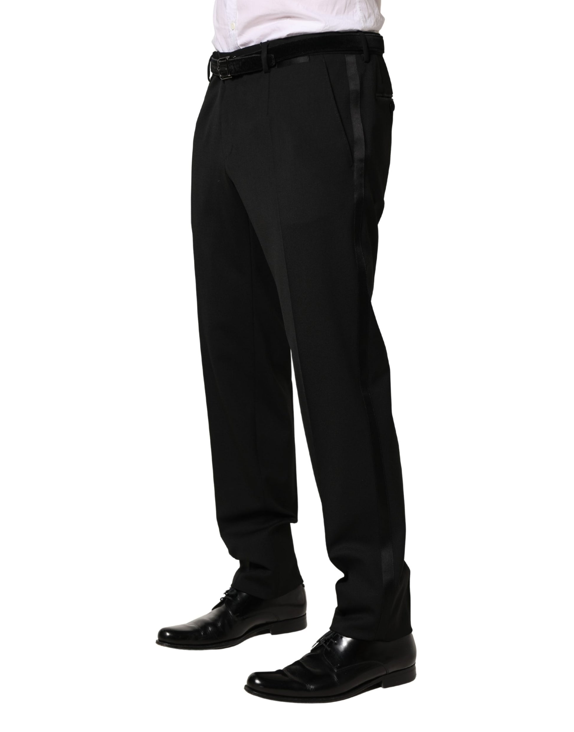A pair of black wool skinny dress trousers from the brand Dolce & Gabbana