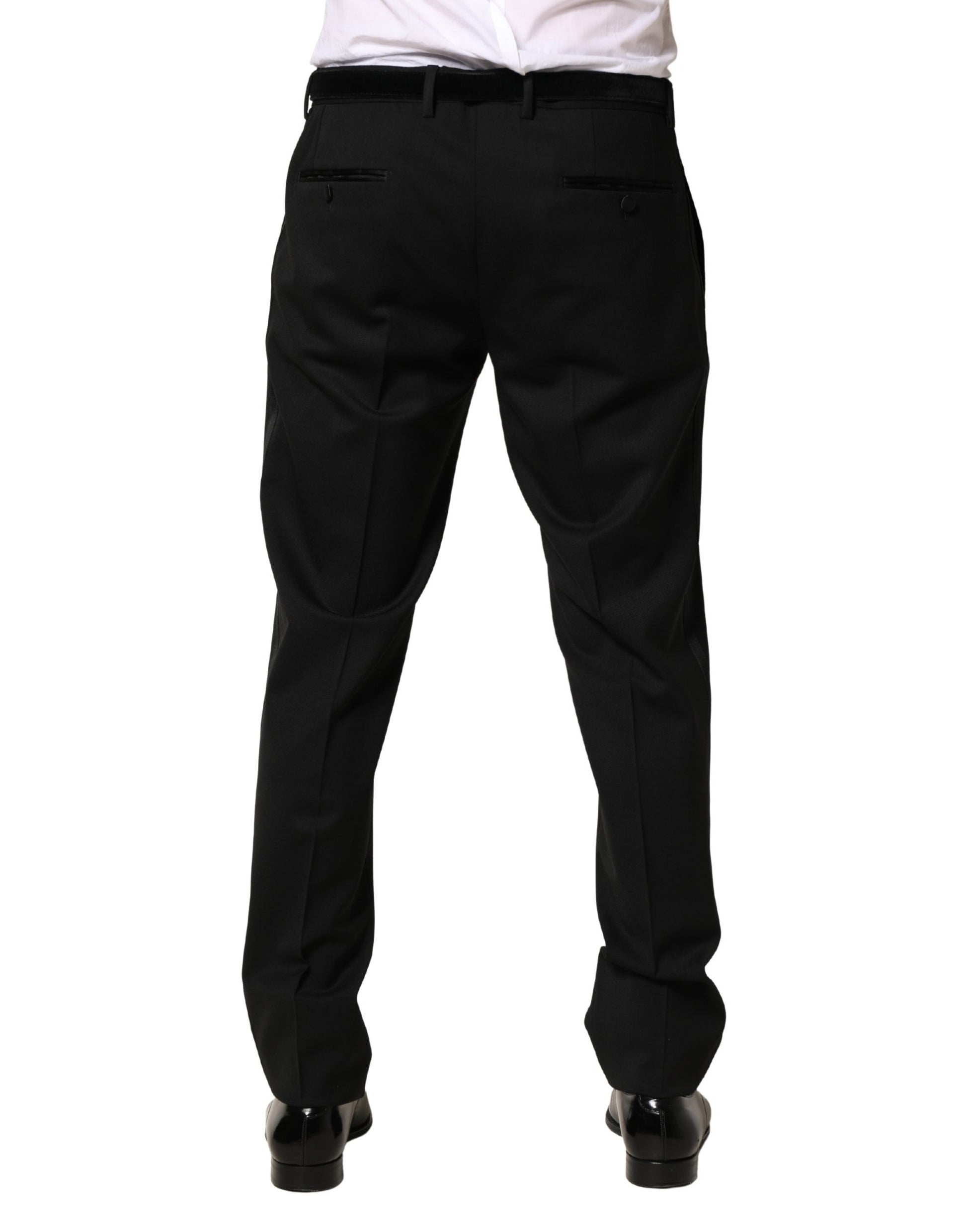 A pair of black wool skinny dress trousers by Dolce & Gabbana