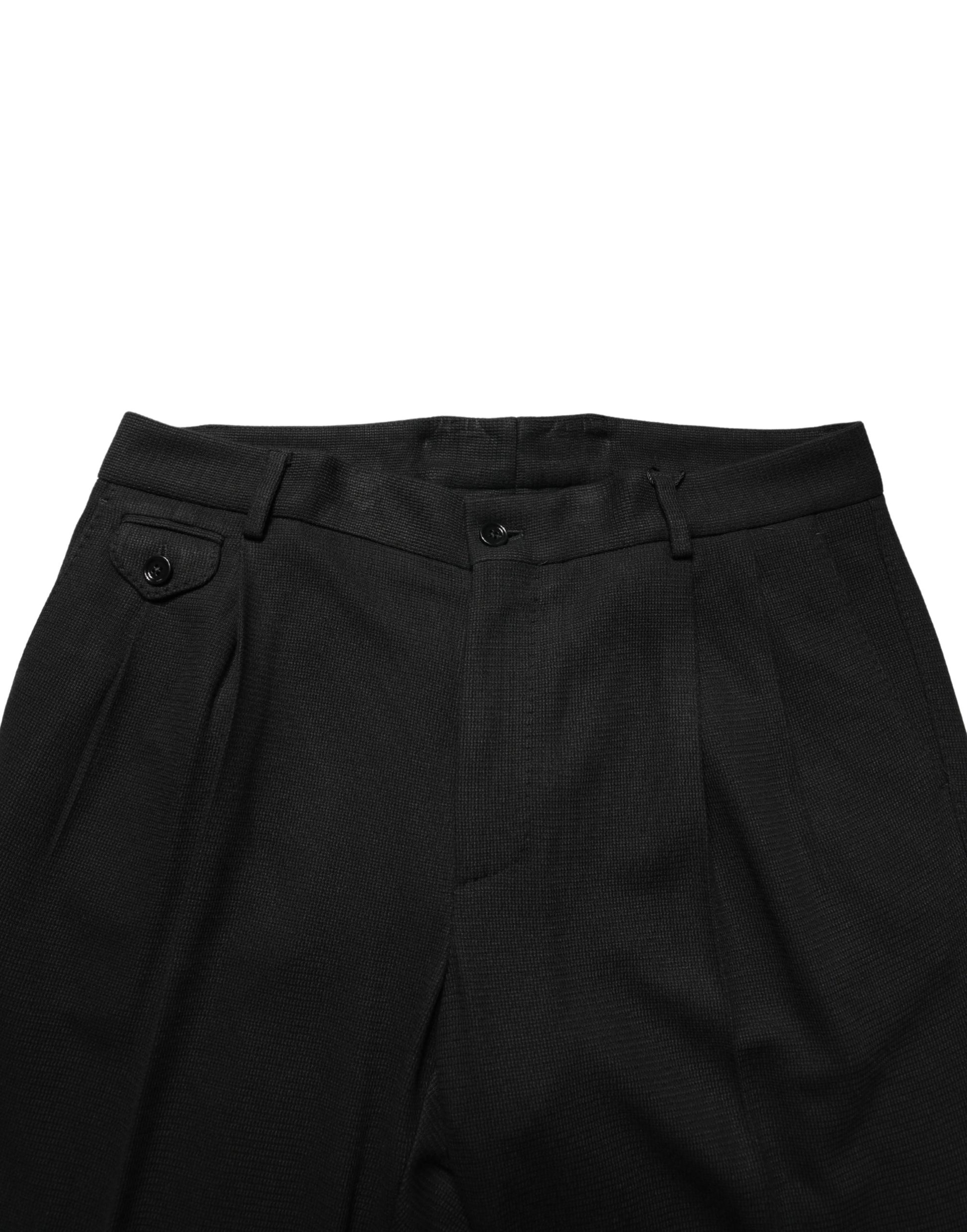 A pair of black wool skinny men's dress trousers
