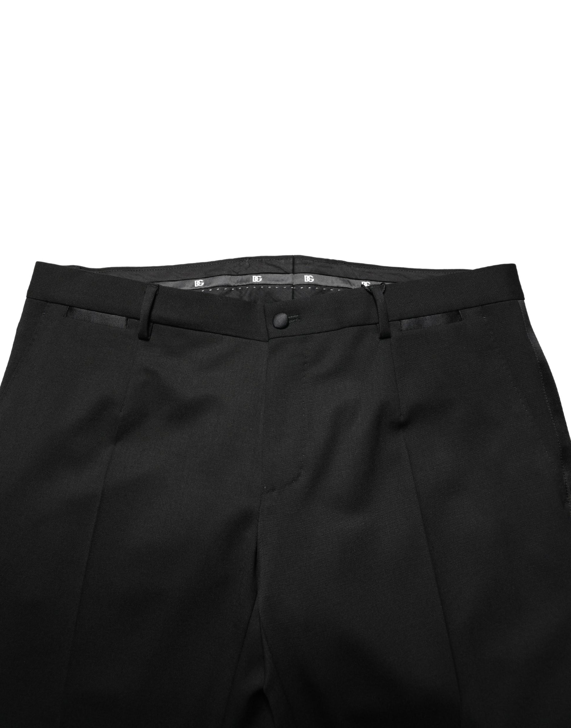 A pair of black wool skinny men's dress trousers