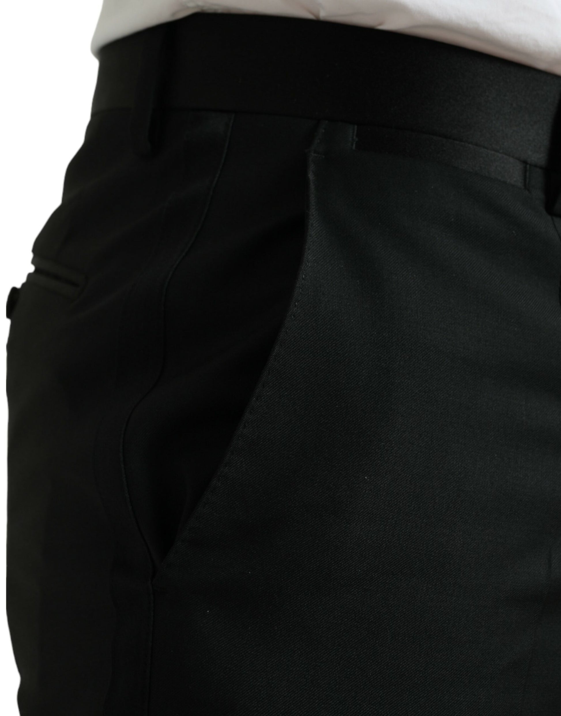 Pair of black pants with a pocket on the left side