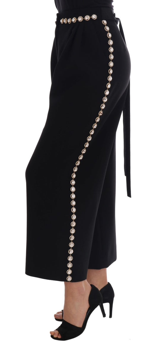 Black pants with sequin detailing on sides