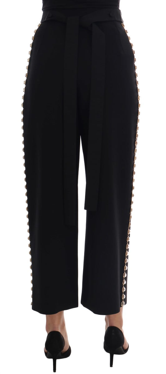 Black pants with gold zipper detailing