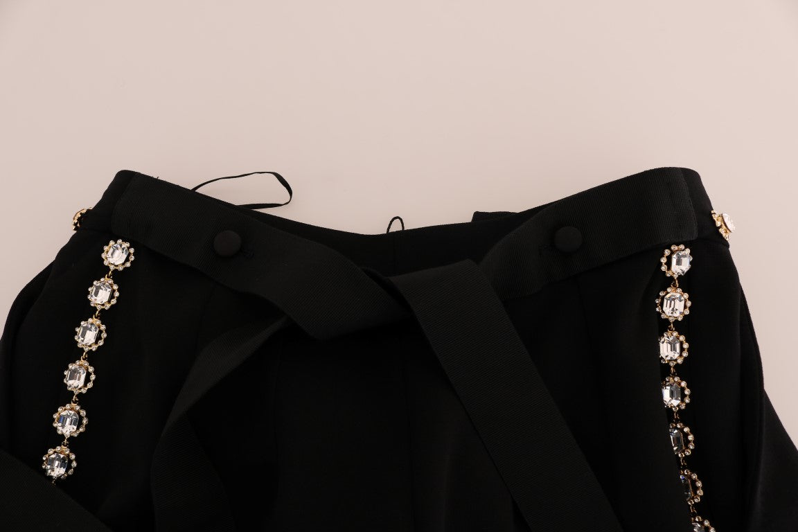 Black jacket with gold sequins on shoulders