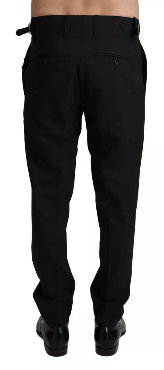 Pair of black trousers with a high waist
