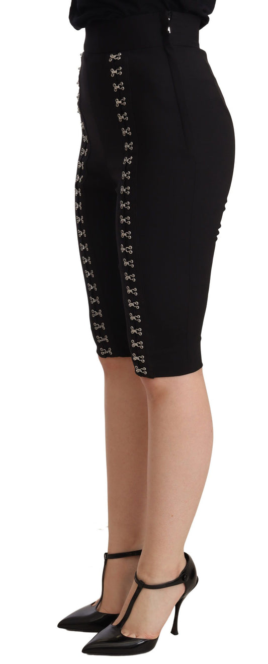 Black pencil skirt with zipper details
