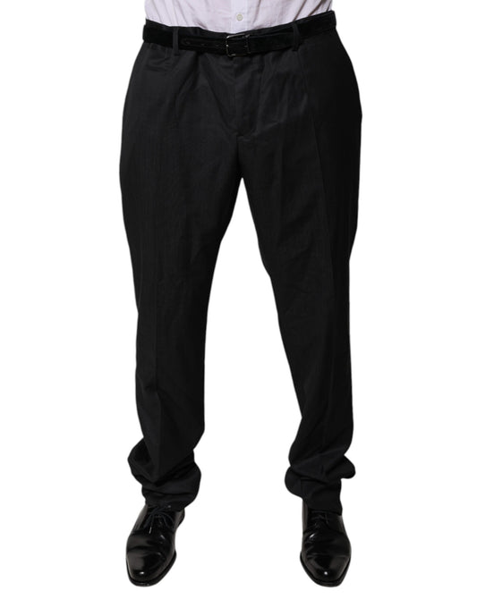 A pair of black wool tapered formal dress pants from Dolce & Gabbana