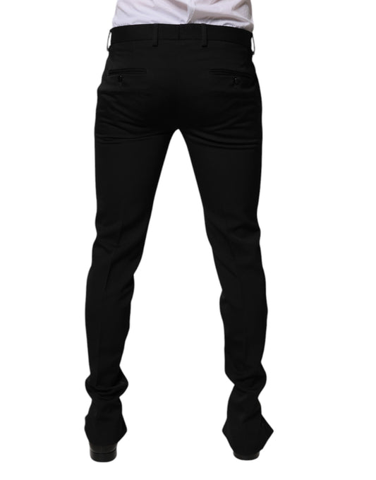 A pair of black wool tapered formal dress pants from Dolce & Gabbana