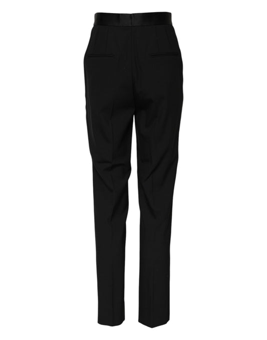 Pair of black trousers with a waistband
